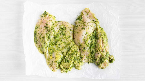 Chicken breasts in chimichurri marinade