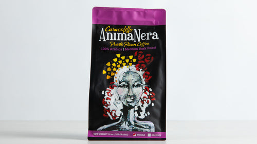 AnimaNera coffee, caracolillo, medium dark roast, ground, 10 oz