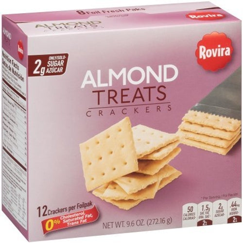 Almond Treats Crackers (8 Foil Fresh paquetes/Caja) – 9.6 oz caja